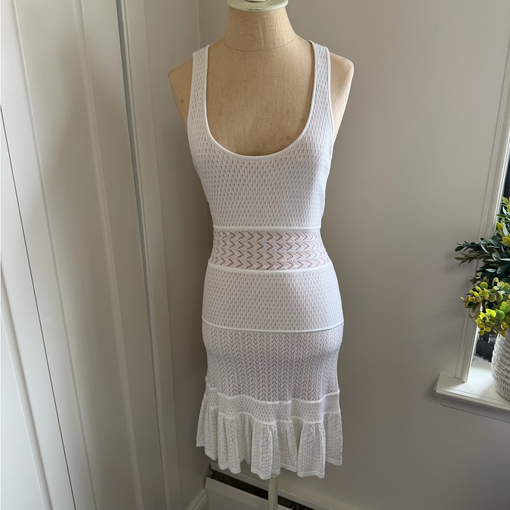 Catherine Malandrino Lace Tank Ruffle Knit Dress